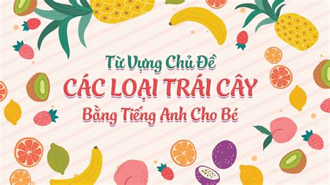 100+ Từ vựng các loại trái cây bằng tiếng Anh cho bé