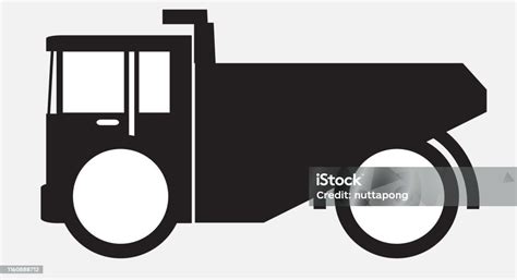 Black And White Dump Truck Vector Stock Illustration - Download Image ...