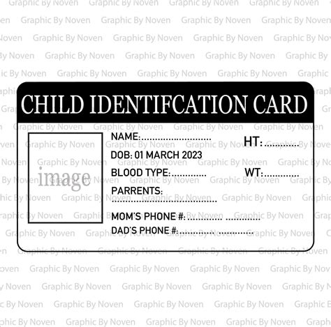 Child Editable Id Carddesign Your Own Child Id (Instant Download) - Etsy