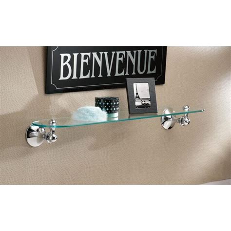 Moen Lounge Chrome 1-Tier Glass Wall Mount Bathroom Shelf in the ...