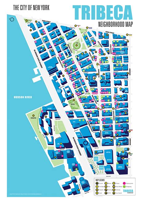 WIN Creative NYC - Neighborhood Map of Tribeca – New York City