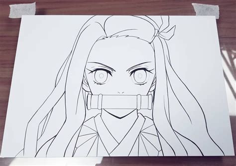 Nezuko Kamado Line Art - Agatsumawall | Demon Slayer