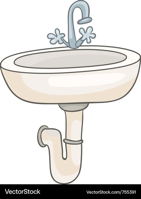 Cartoon home washroom sink Royalty Free Vector Image