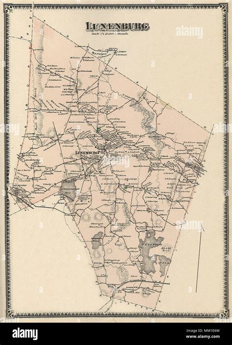 Map of Lunenburg. 1870 Stock Photo - Alamy