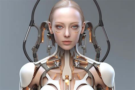 Premium Photo | Robot woman with artificial intelligence futuristic concept