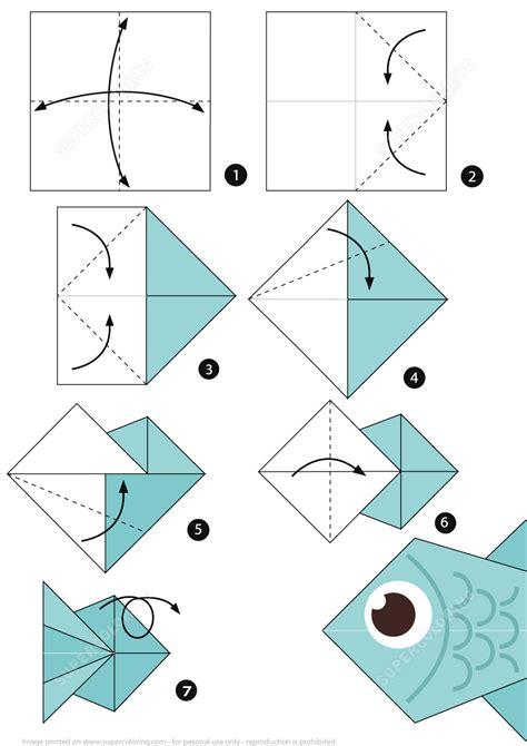 How to Make an Origami Fish Step by Step Instructions | Free Printable ...