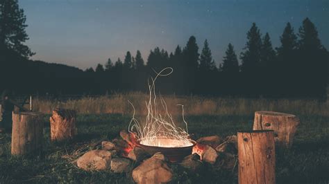 #1033668 night, tree stump, reflection, vehicle, field, long exposure ...