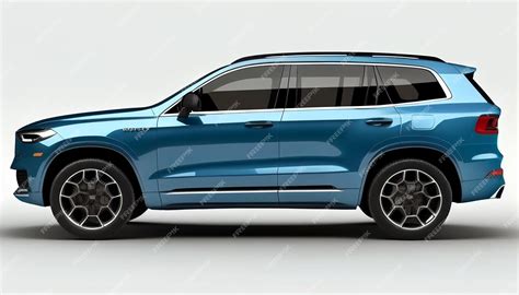 Premium AI Image | Blue SUV car in side view isolated on white background