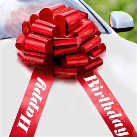 EcoEarth Huge 18 Inch Big Red Birthday Bow, Jumbo Gift Bow, Large Car ...