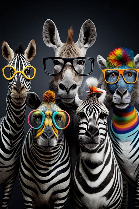 Stripe Animals, Animal Prints, Animal With Glasses, Animal Art ...