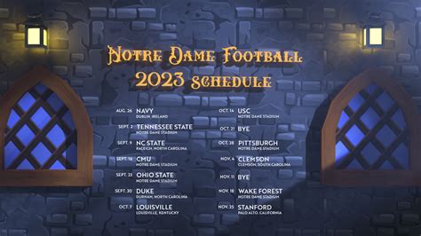 Notre Dame Football Schedule Printable