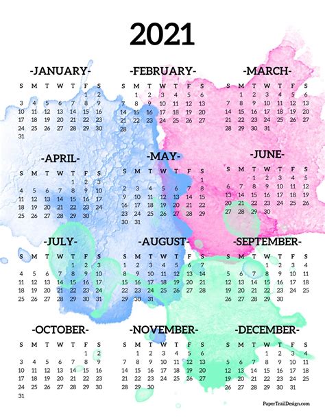 2021 Calendar Printable Free.printable 2021 Calendars Free Cute : 20 ...