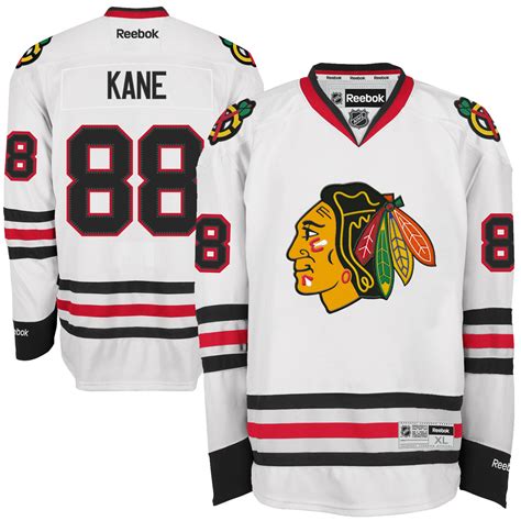 Mens Chicago Blackhawks #88 Patrick Kane Reebok White Premier Player Hockey Jersey - Shop.NHL.com