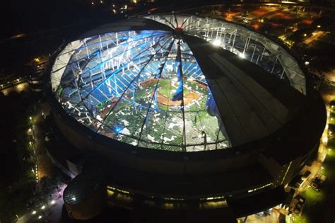 Video Shows Roof of Tropicana Field Shredded By Hurricane Milton