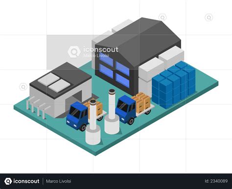 Best Premium Factory building Illustration download in PNG & Vector format