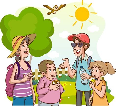 happy family on a warm sunny day cartoon vector 20291045 Vector Art at Vecteezy