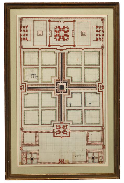 AN EARLY SCHEMATIC PLAN OF THE GARDENS OF THE TAJ MAHAL , NORTH INDIA, AGRA, CIRCA 1805 | Christie's