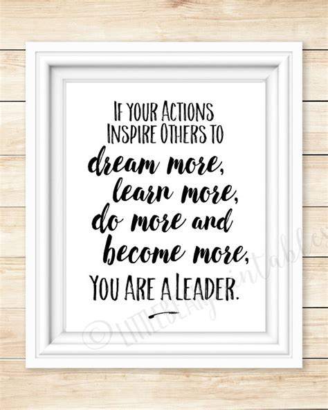 Leadership quote wall art printable If your actions | Etsy