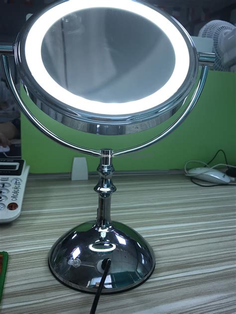 LED Makeup Mirror - 7.5 Inch Lighted Vanity Mirror, 1x/10x Magnifying Double Sided Mirror With ...