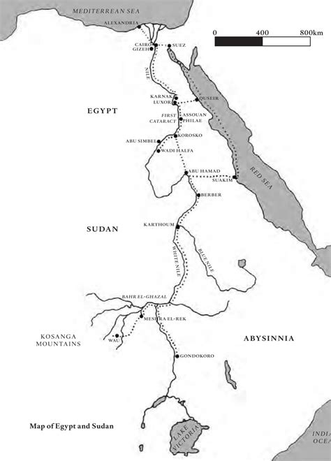 Map of Egypt and Sudan - Fateful Journey