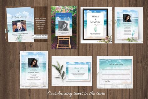 Beach Celebration of Life Invitation Template Memorial - Etsy