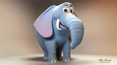 3d cartoon elephant model