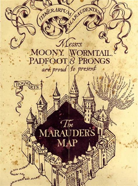 Marauder's Map - Mooney Wormtail Padfoot Prongs | Harry potter, Images ...