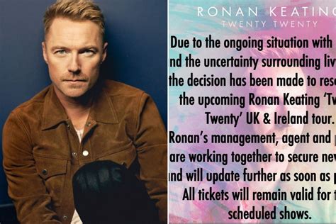 Boyzone's Ronan Keating 'gutted' as he announces Twenty Twenty tour ...