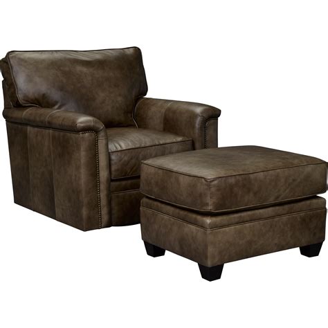 Broyhill Furniture Warren Swivel Chair with Nailhead Trim and Ottoman | Find Your Furniture ...