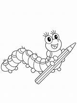 Caterpillar And A Pencil coloring Page  Download Print Or Color sketch template