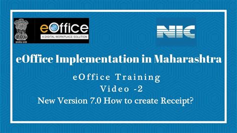 #eOffice Maharashtra: How to create Receipt? - YouTube