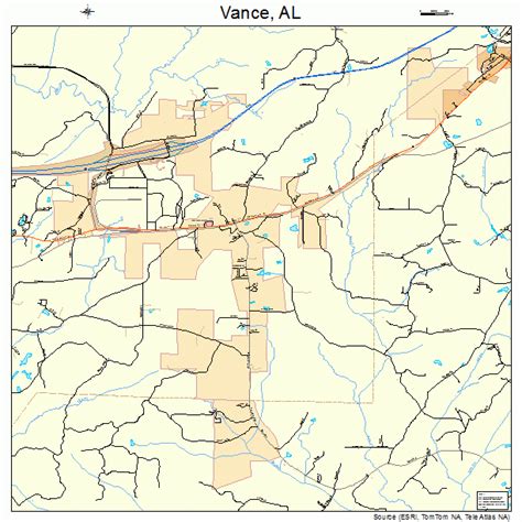 Vance Alabama Street Map 0178264