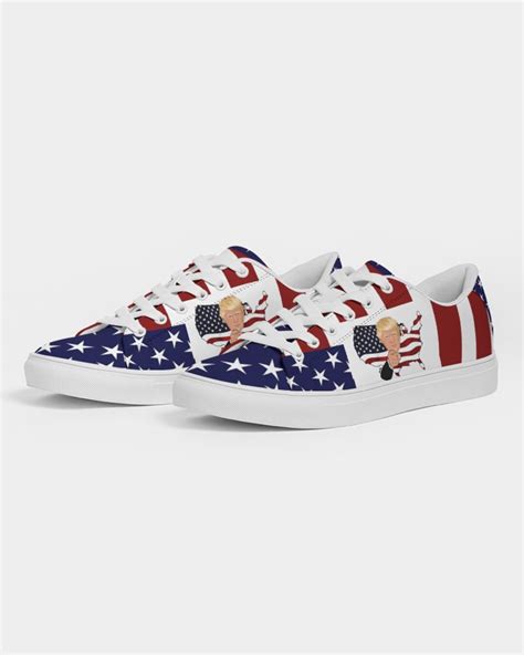 Trump Sneakers Women Faux Leather Tennis Shoes Trump Patriot Sneakers ...