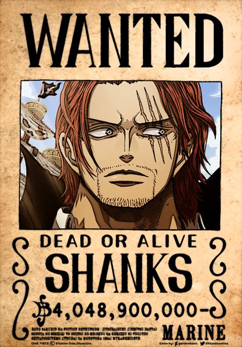 Shanks - WANTED // One Piece cap. 957 by goldenhans on DeviantArt | One piece bounties, One ...