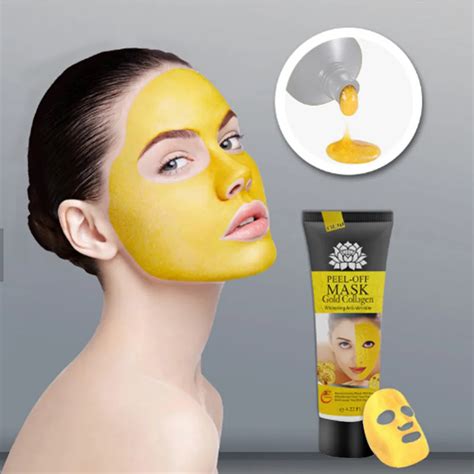 Skin Care Face Mask Moisturizing Oil Control Blackhead Remover 24K Gold Collagen Peel Off Mask ...