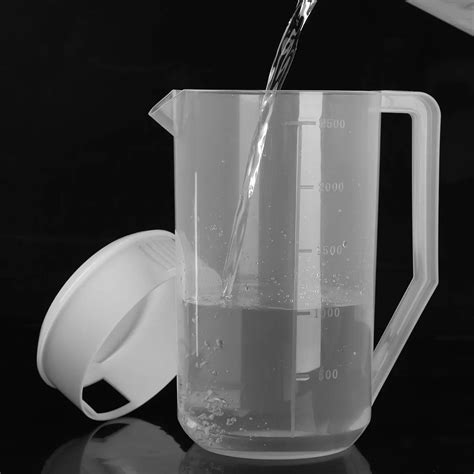 Large Capacity Pp Plastic Water Pitcher 2500ml Transparent Cold Water Jug With Lid Leakproof ...