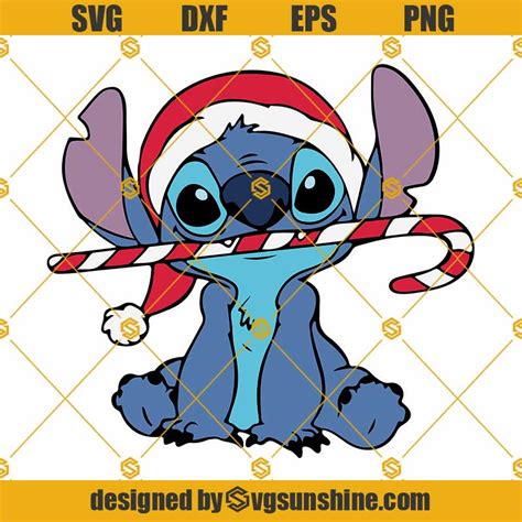 Christmas Stitch SVG, Stitch SVG, Stitch Santa Hat SVG