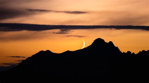 Silhouette of Mountain During Sunset · Free Stock Photo