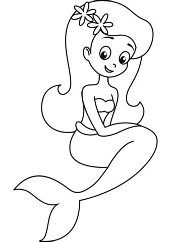 Cute Mermaid coloring page | Free Printable Coloring Pages