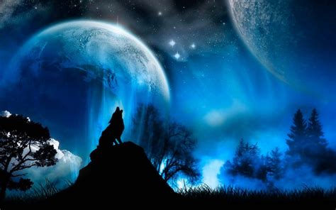 Wolf Wallpaper Blood Moon - 1440x900 - Download HD Wallpaper - WallpaperTip