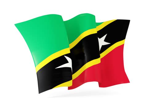 Waving flag. Illustration of flag of Saint Kitts and Nevis