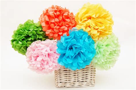 Tissue Paper Pom-pom Flowers | Kids' Crafts | Fun Craft Ideas ...