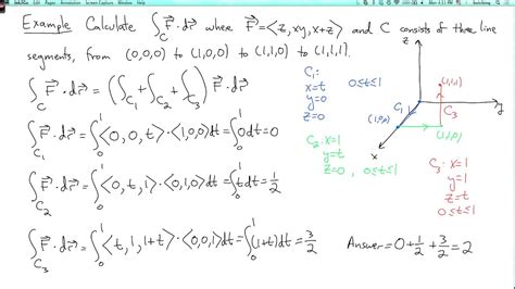 Multivariable calculus 4.1.8: Examples of line integrals of vector fields - YouTube