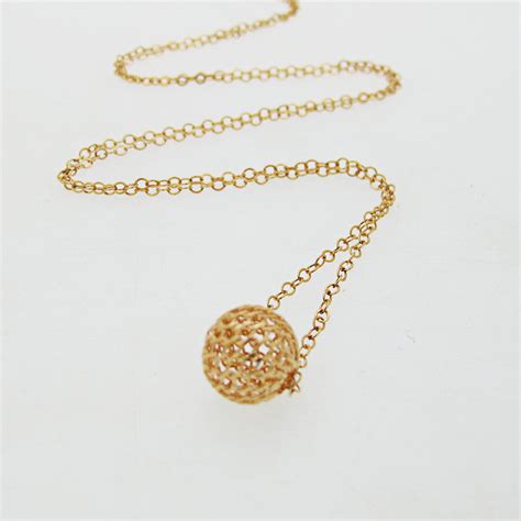 Gold Ball Pendant Necklace - 14K Gold Filled Bead Layered necklace ...