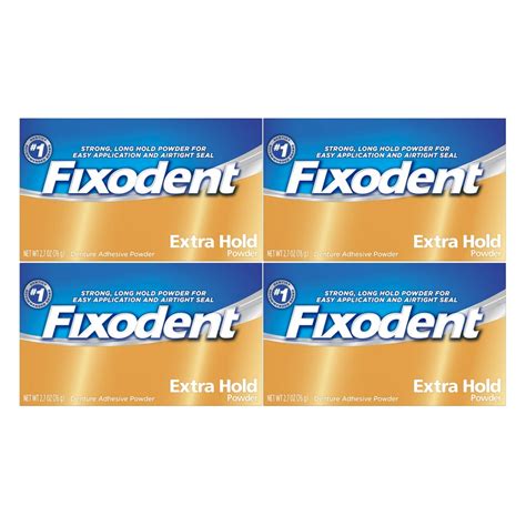 Fixodent Denture Adhesive Powder Extra Hold 2.7 oz, 4 Pack - Walmart ...