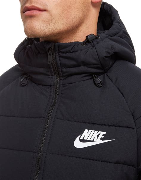 Nike Synthetic Sportswear Hooded Down Jacket in Black for Men - Lyst