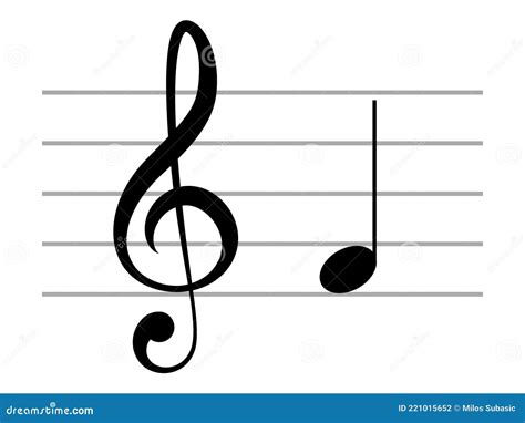 Black Music Symbol of G Clef with Note F or FA on Ledger Lines Stock Vector - Illustration of ...