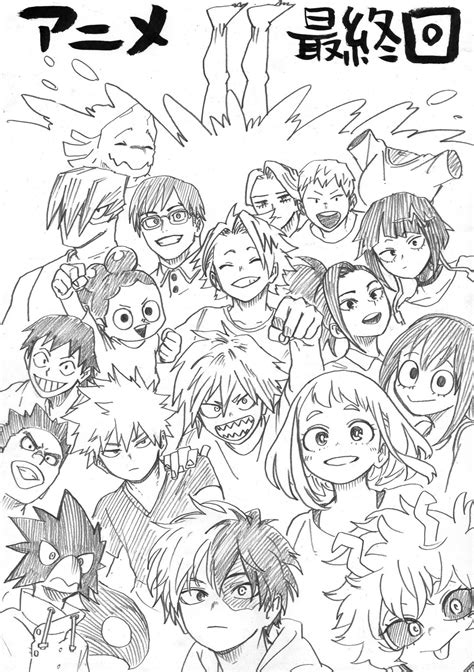 [Art] New Class 1A Sketch from Kohei Horikoshi (My Hero Academia) : r/manga