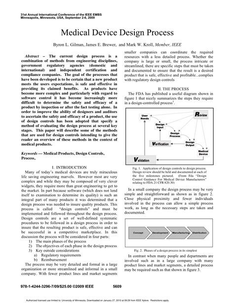 (PDF) Medical Device Design Process