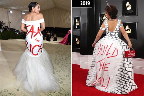 Met Gala 2021 - AOC wears 'tax the rich' dress at first fashion show in dig at Joy Villa's 2019 ...